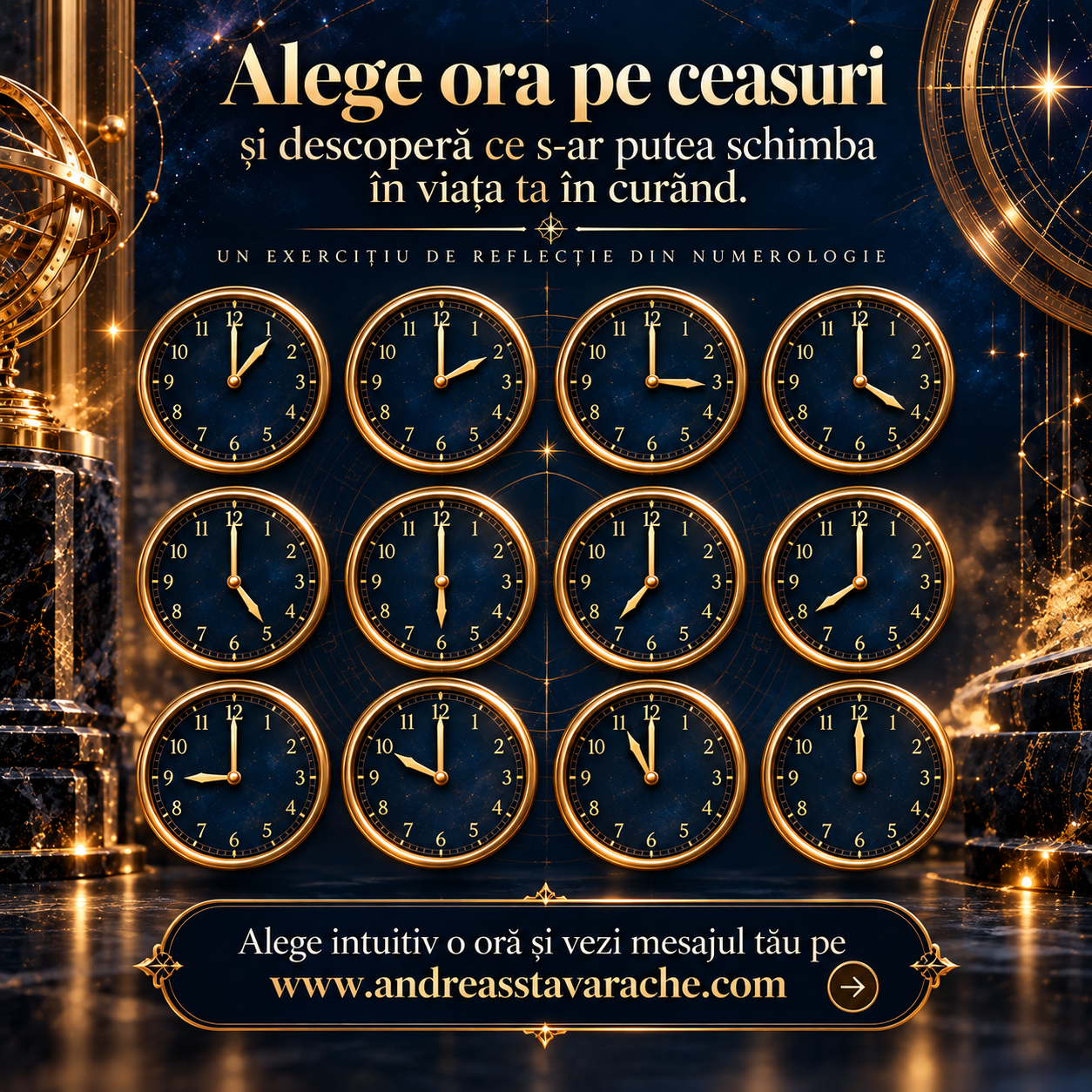 Alege o oră și descoperă ce s-ar putea schimba în viața ta în curând